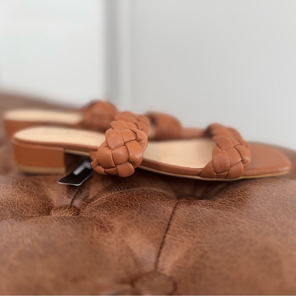 ⭐️NWT - Athlefit Tan Braided Double Strap Block Heel Sandals – Size 9 - Picture 5 of 7
